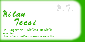 milan tecsi business card